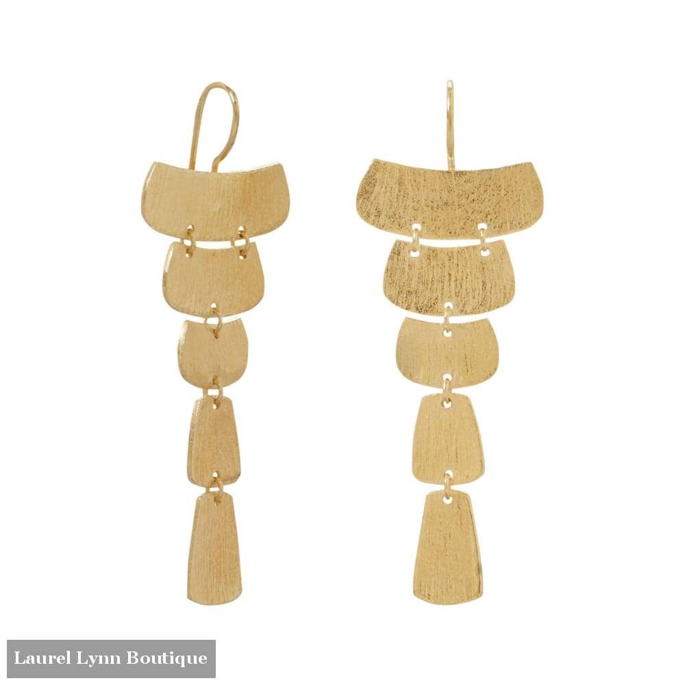 14 Karat Gold Plated Textured Cascading Plate Earrings - Liliana Skye - Blairs Jewelry & Gifts