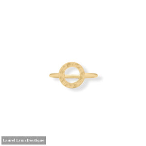14 Karat Gold Plated Textured Open Circle Ring - 83951-9 - Liliana Skye