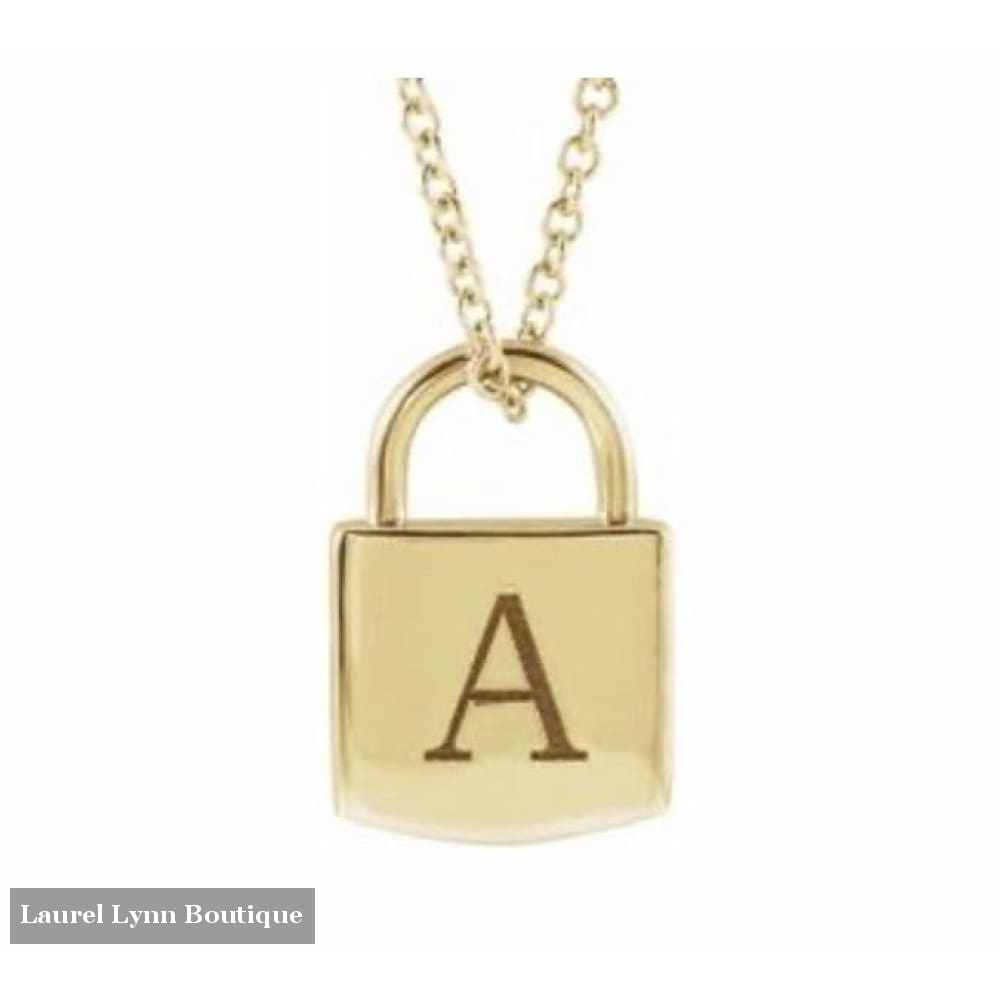 14k Lock Charm - Stuller