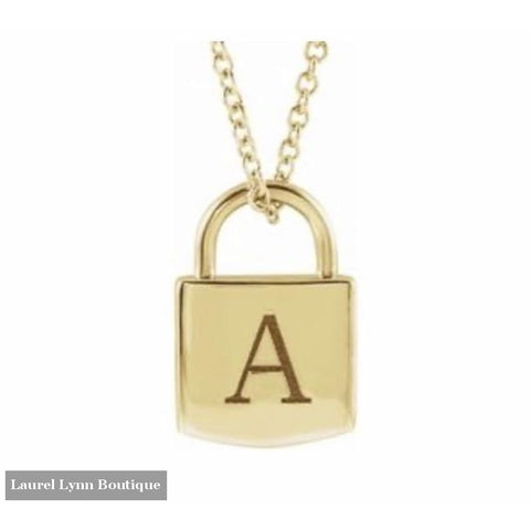14k Lock Charm - Stuller