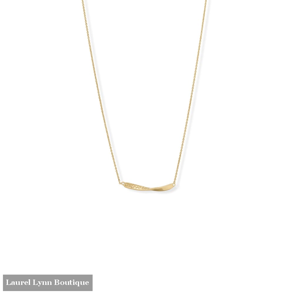 16 + 2 1/2 Twist Textured Bar Necklace - 34362 - Liliana Skye