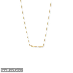 16 + 2 1/2 Twist Textured Bar Necklace - 34362 - Liliana Skye