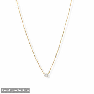 16 + 2 14 Karat Gold Plated 5mm CZ Necklace - 34455 - Liliana Skye