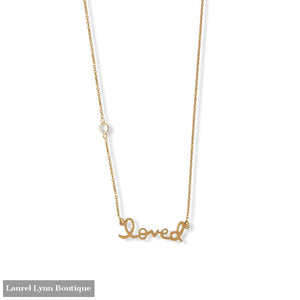 16 + 2 14 Karat Gold Plated CZ Loved Necklace - 34409 - Liliana Skye
