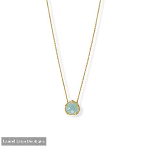 16 + 2 14 Karat Gold Plated Pear Chalcedony Necklace - 34447 - Liliana Skye