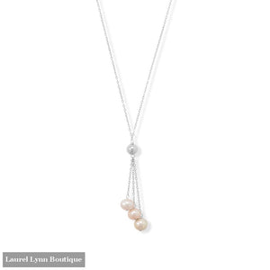 16 + 2 8mm Cultured Freshwater Pearl Lariat Necklace - LE1325 - Liliana Skye