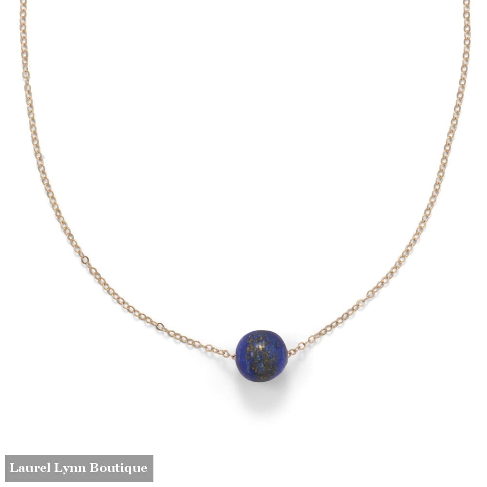 16 + 2 Gold Filled Lapis Necklace - 34283 - Liliana Skye
