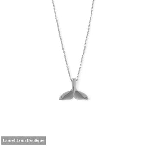 16 Rhodium Plated Whale Tail Necklace - 34349 - Liliana Skye