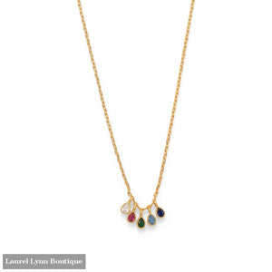 16+2 14 Karat Gold Plated Multi Color CZ Necklace - 34297 - Liliana Skye