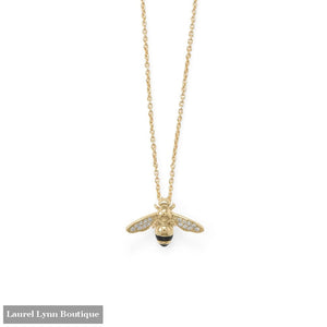 16+2 14 Karat Gold Plated Signity CZ Bee Necklace - 34274 - Liliana Skye
