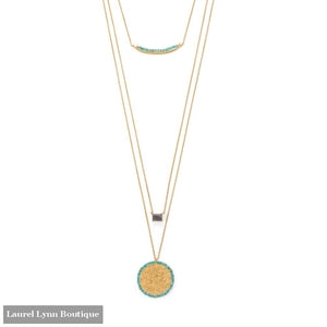 17/30 3 Strand Amazonite and Labradorite Necklace - 34318 - Liliana Skye