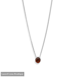 18 + 2 Hammered Edge Oval Amber Necklace - 34417 - Liliana Skye