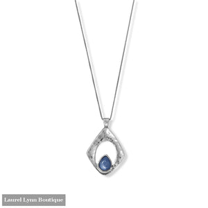 18 Oxidized Pendant with Kyanite Necklace - 34404 - Liliana Skye