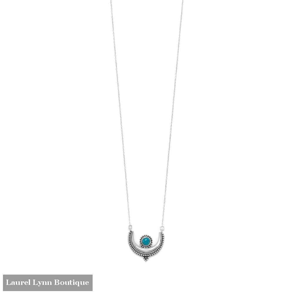 18 Oxidized Turquoise Crescent Necklace - Liliana Skye - Blairs Jewelry & Gifts