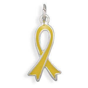 Yellow Awareness Ribbon Charm
