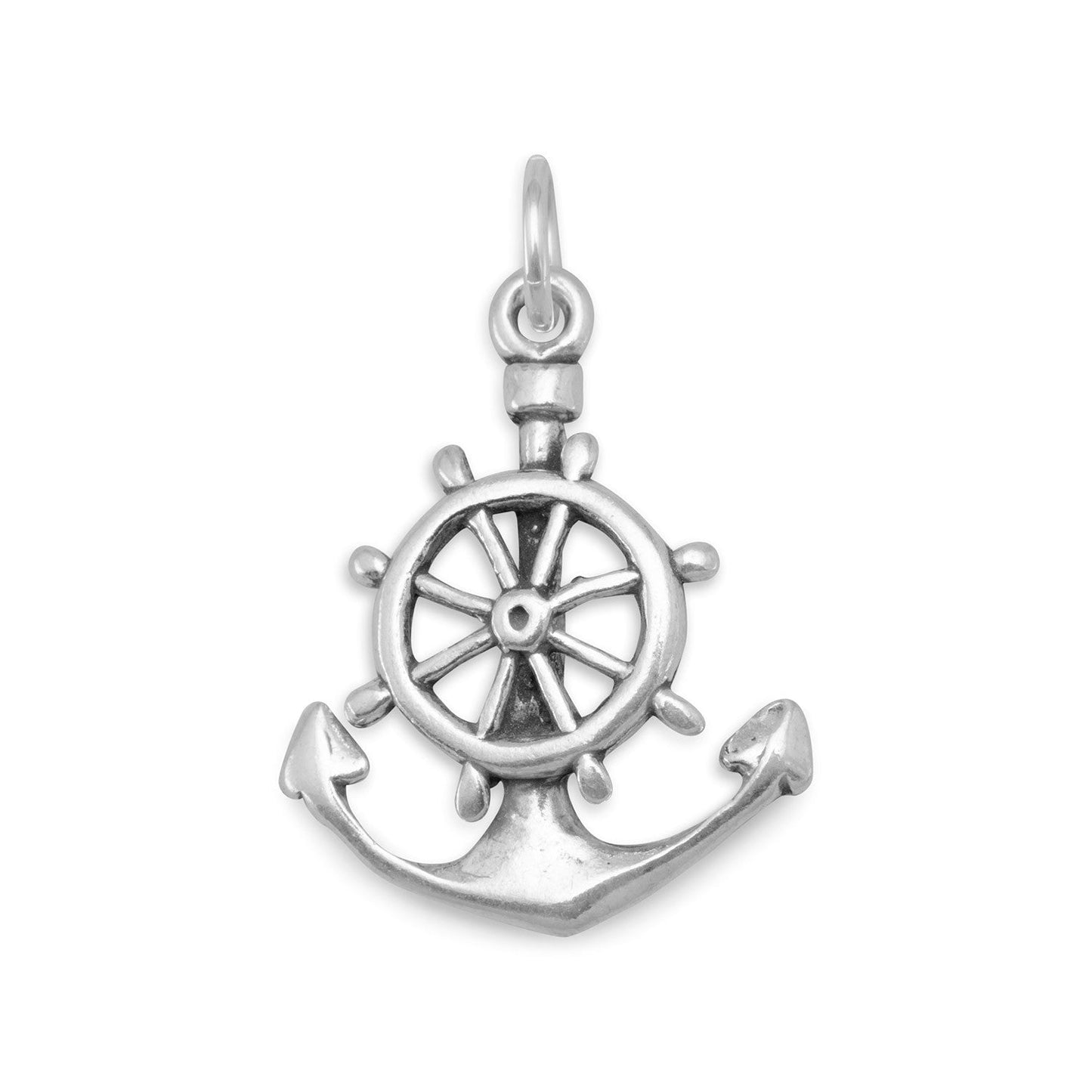 Oxidized Mariners Anchor Cross Charm