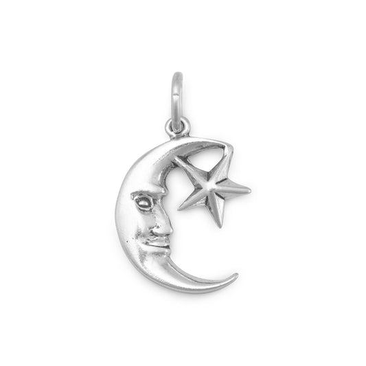 Small Moon and Star Charm
