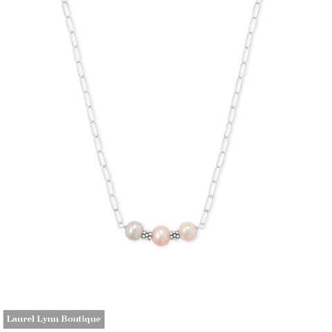 8mm Three Color Cultured Freshwater Potato Pearl Necklace - LE1321-18 - Liliana Skye