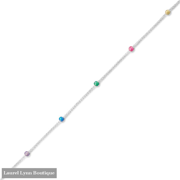 9.25+1 Muli Color Beaded Anklet - 92144 - Liliana Skye
