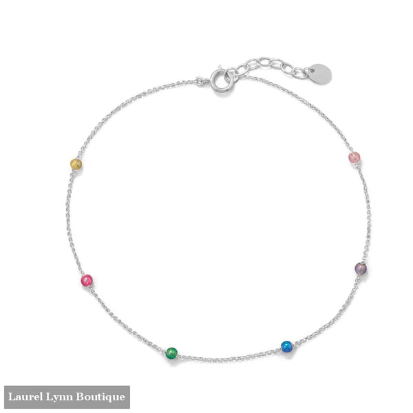 9.25+1 Muli Color Beaded Anklet - 92144 - Liliana Skye