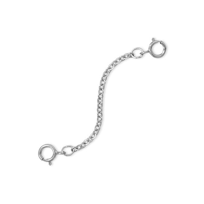 Rhodium Plated 2" Safety Chain  (Set of 2)