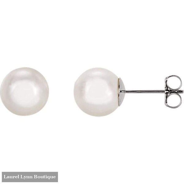 Akoya Cultured Pearl Earrings - 14K White Gold / 4Mm - Stuller - Blairs Jewelry & Gifts