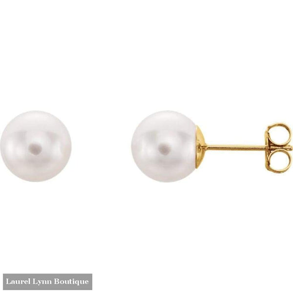 Akoya Cultured Pearl Earrings - 14K Yellow Gold / 4Mm - Stuller - Blairs Jewelry & Gifts