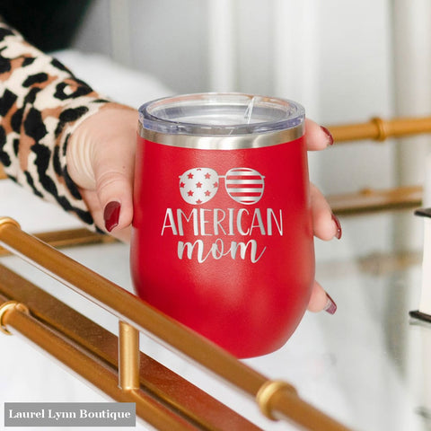 American Mom Red 12oz Insulated Tumbler - TWB12-AMERMOM-RED - Viv & Lou