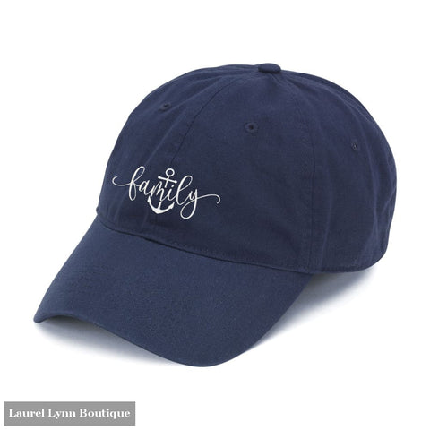 Anchor Family Embroidered Navy Cap - M190VL-NAVY-ANCHFAM - Viv & Lou