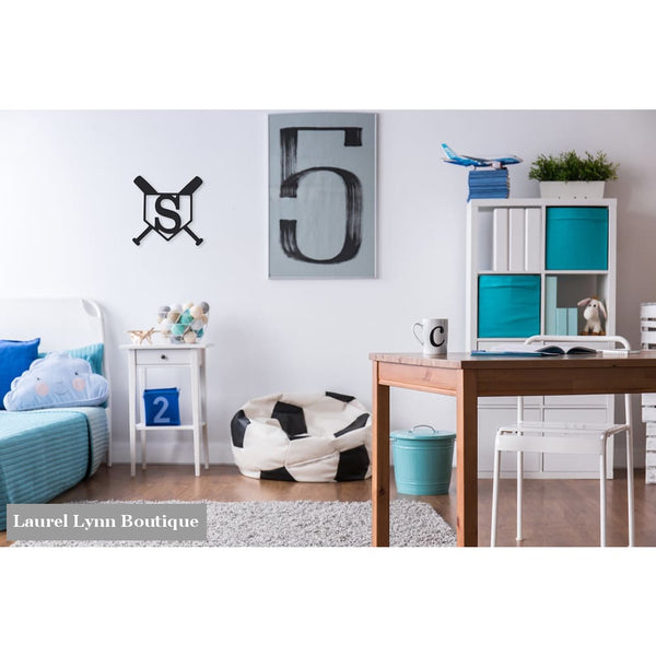 Baseball Monogram Wall Art - ALWD-BASE - Viv & Lou