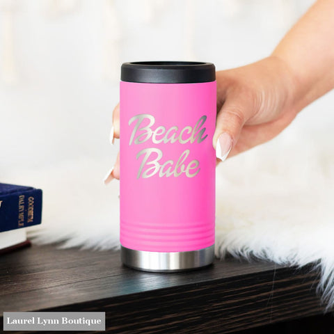 Beach Babe Pink Slim Can Beverage Holder - TWBH-BABE-PK - Viv & Lou