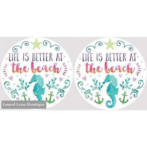 Better At The Beach Car Coaster Set #4045 - Clementine Design - Blairs Jewelry & Gifts
