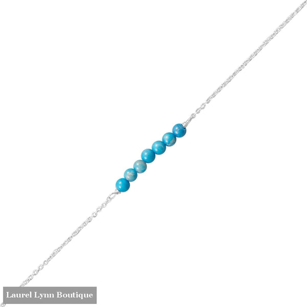 Blue Howlite Bead Bar Anklet - 92122 - Liliana Skye