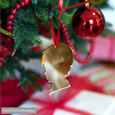 Boy Silhouette Mirrored Acrylic Ornament - Wholesale Boutique - Blairs Jewelry & Gifts