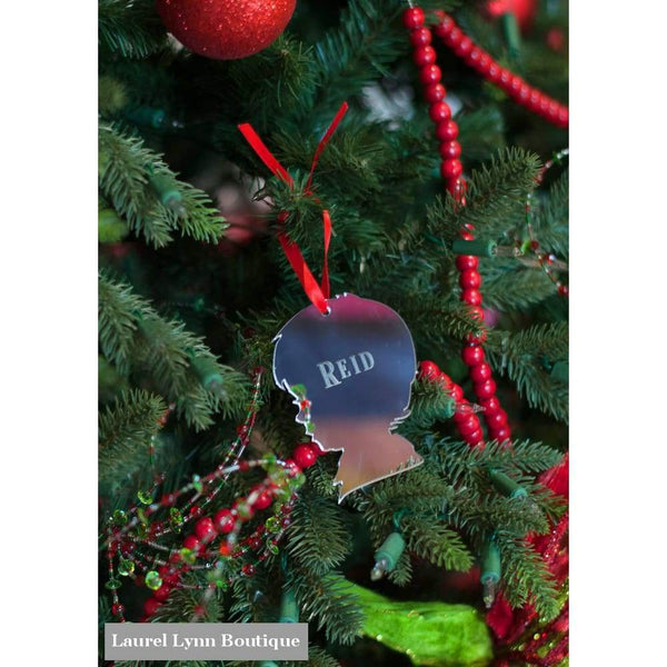 Boy Silhouette Mirrored Acrylic Ornament - Wholesale Boutique - Blairs Jewelry & Gifts