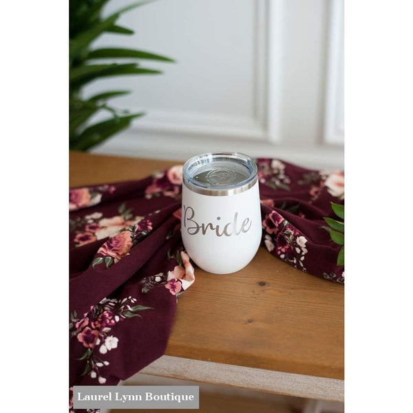Bride Wine Tumbler - TWB12-BRIDE-TEAL-1 - Viv & Lou