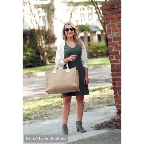 Burlap Tote - 0556 - Viv & Lou