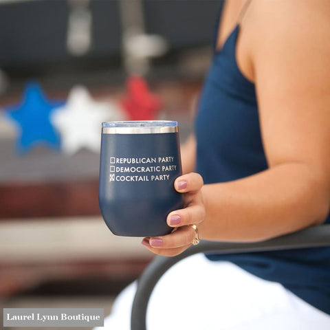 Cocktail Party Wine Tumbler - TWB12-PARTY-NAVY - Viv & Lou