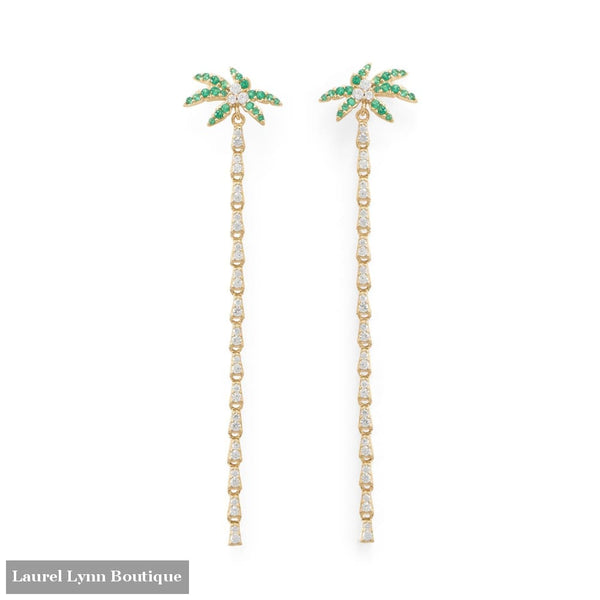 Coconut Palm Tree Gold Plated Earrings - 66421 - Liliana Skye