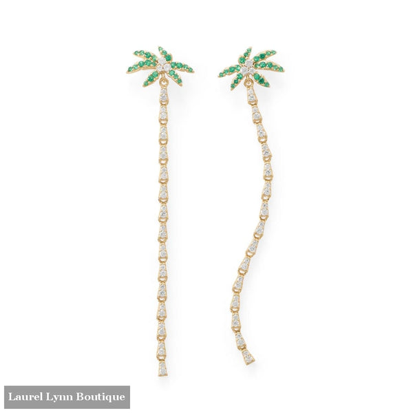 Coconut Palm Tree Gold Plated Earrings - 66421 - Liliana Skye