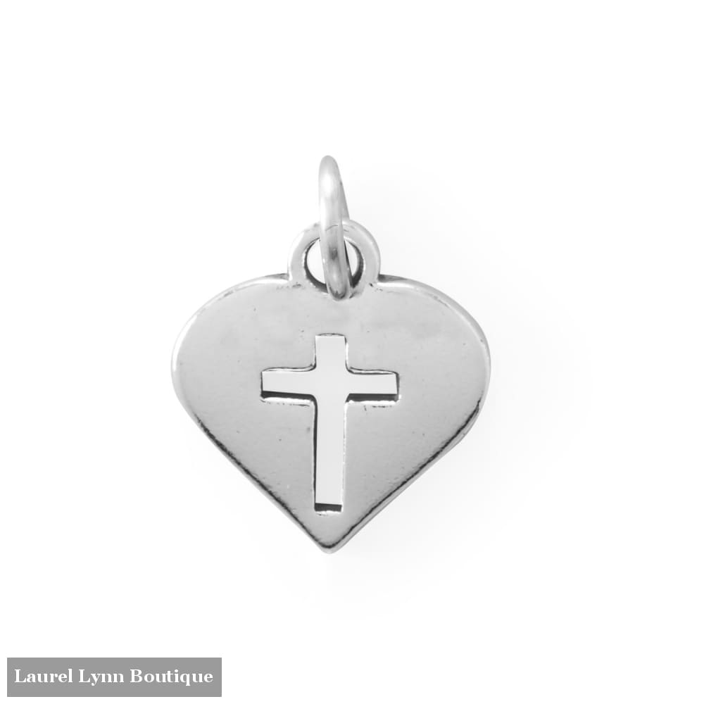 Cutout Cross in Heart Charm - 74611 - Liliana Skye