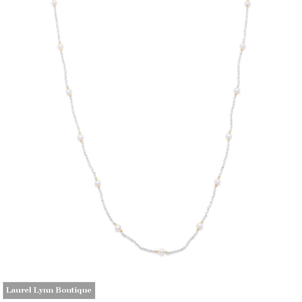 Endless Design Pyrite And Cultured Freshwater Pearl Necklace - Liliana Skye - Blairs Jewelry & Gifts