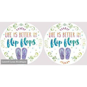 Flip Flops Car Coaster Set #4043 - Clementine Design - Blairs Jewelry & Gifts