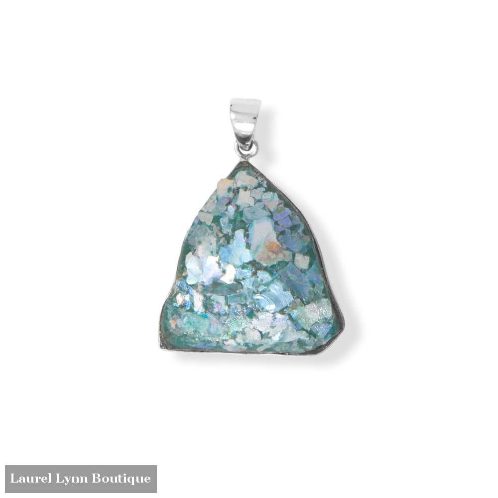 Freeform Roman Glass Shard Pendant - 74720 - Liliana Skye