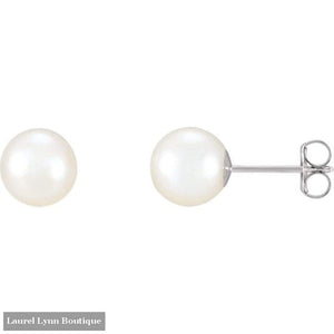 Freshwater Cultured Pearl Earrings - 14K White Gold / 4-4.5Mm - Stuller - Blairs Jewelry & Gifts