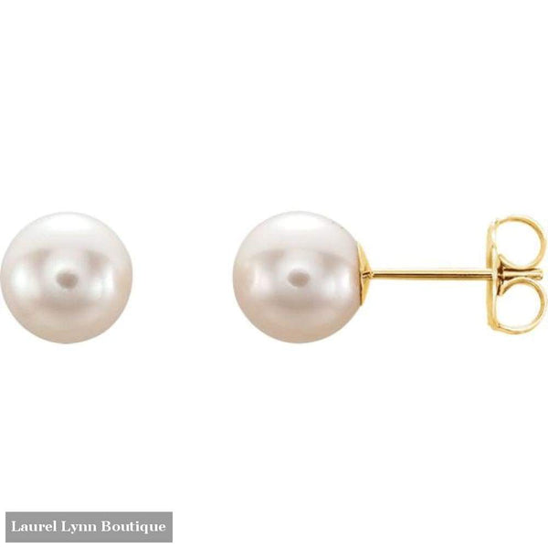 Freshwater Cultured Pearl Earrings - 14K Yellow Gold / 4-4.5Mm - Stuller - Blairs Jewelry & Gifts
