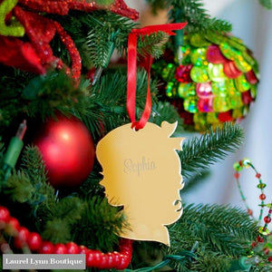 Girl Silhouette Mirrored Acrylic Ornament - Wholesale Boutique - Blairs Jewelry & Gifts