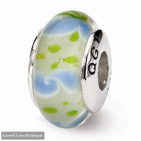 Green And Blue Glass Bead - Qrs657 - Reflection Beads - Blairs Jewelry & Gifts