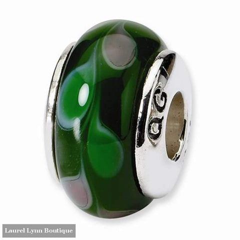 Green And Pink Glass Bead - Qrs662 - Reflection Beads - Blairs Jewelry & Gifts