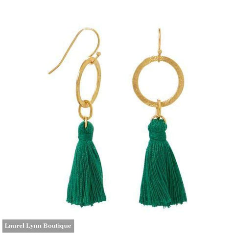Green Tassel Earrings - Laurel Lynn Collection - Blairs Jewelry & Gifts